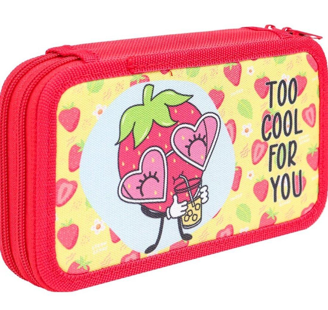 Пенал 3-секц. Клубничка в очках, 190х115мм