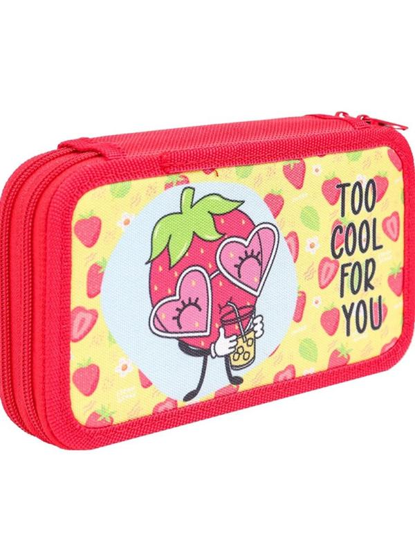 Пенал 3-секц. Клубничка в очках, 190х115мм