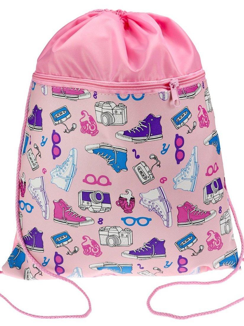 Мешок для обуви 1 отд., с карманом Урбан розовый, 330х400мм