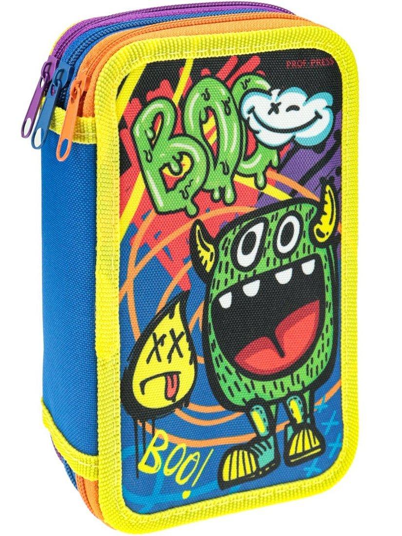 Пенал 3-секц. большой Веселые монстрики, 190х115мм