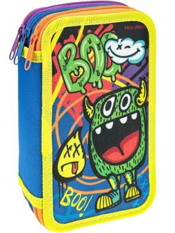 Пенал 3-секц. большой Веселые монстрики, 190х115мм
