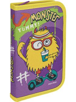 Пенал 1-секц. большой, с отк.планкой Современный монстрик, 190х115мм