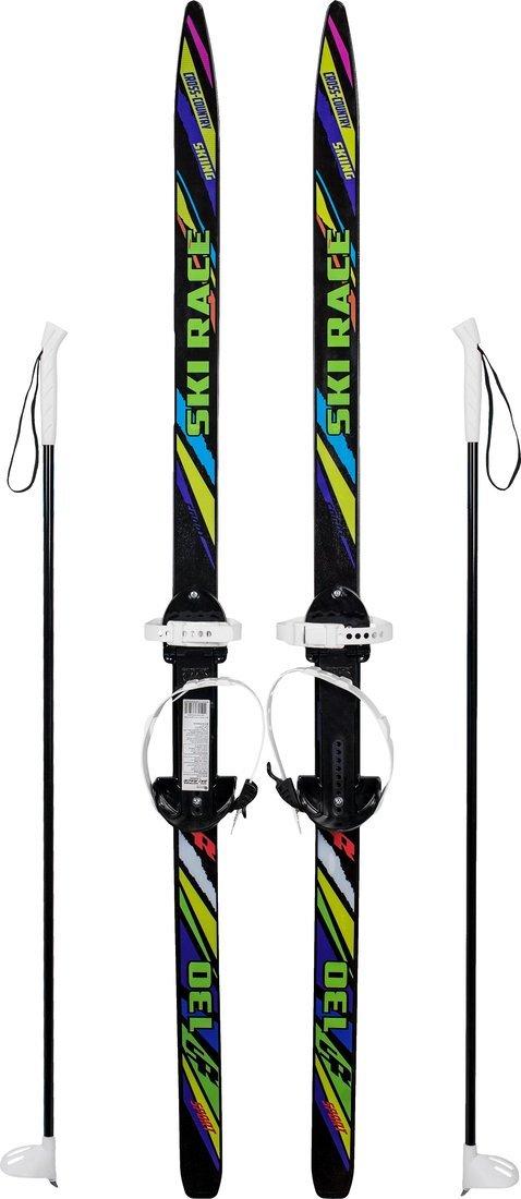 Лыжи подростковые Ski Race унив.крепление Цикл, с палками стеклопластик
(130/100)