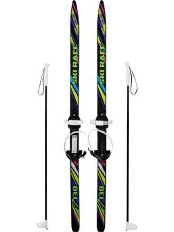Лыжи подростковые Ski Race унив.крепление Цикл, с палками стеклопластик
(130/100)