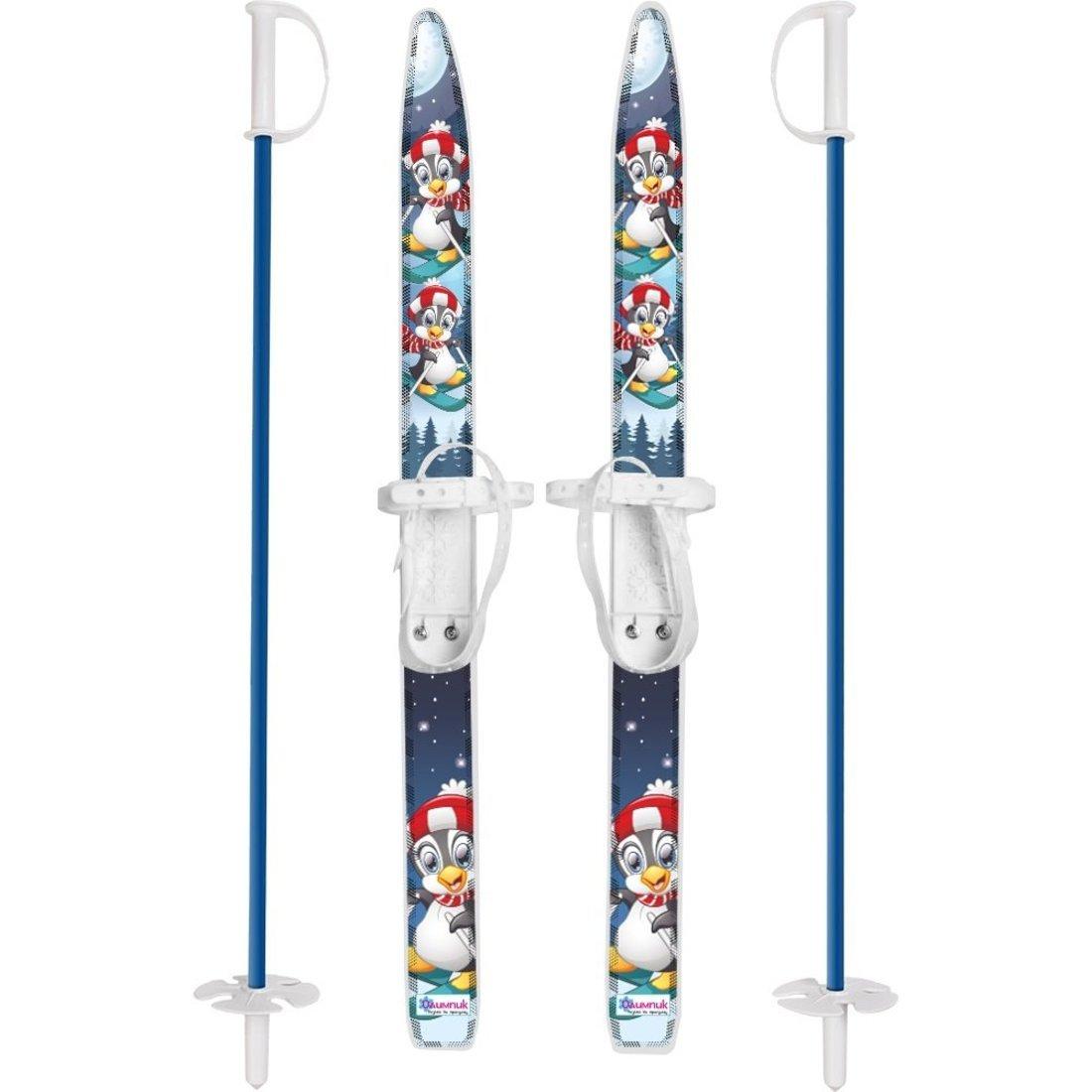 Лыжи детские Лыжики пыжики Пингвинята 75/75 см, крепление мягкое пластик., с
палками стеклопластик