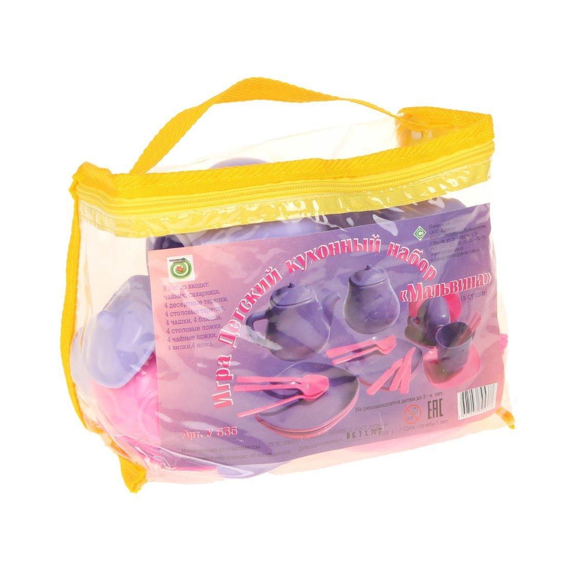 Набор посуды Мальвина, 34 предмета, сумка