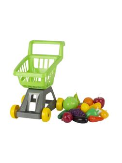 Тележка для супермаркета с фруктами и овощами