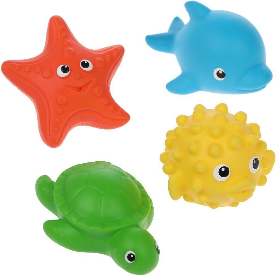 Набор для купания №7 рыба-еж, морская звезда, черепаха, дельфин