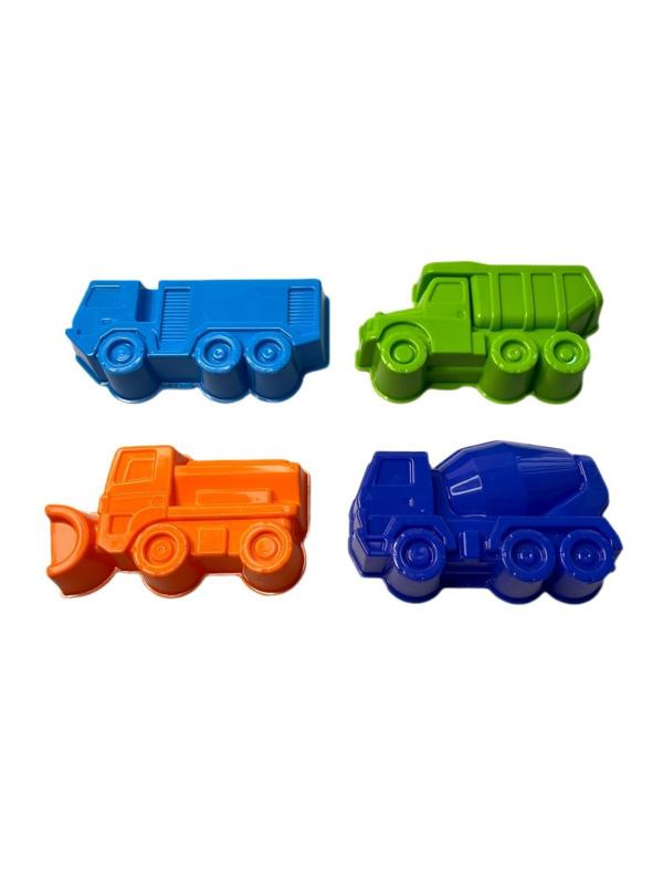 Песочный набор №52 (4 формочки грузовички), в ассорт.