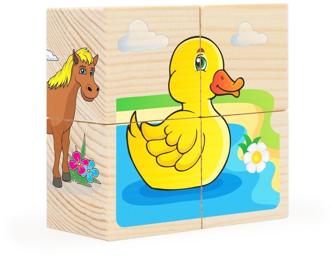 Кубики Животные фермы, 4 куб.