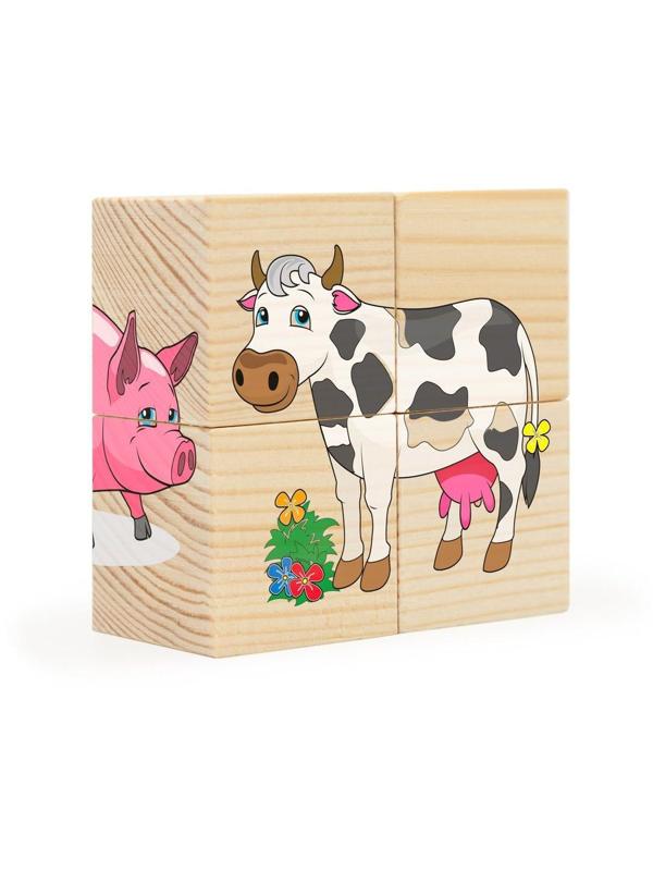Кубики Животные фермы, 4 куб.