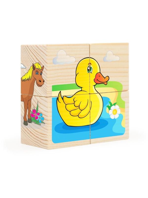 Кубики Животные фермы, 4 куб.