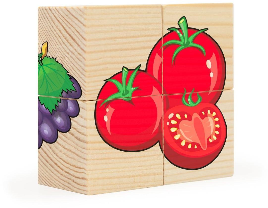 Кубики Игрушки, 4 куб. Фрукты-Овощи