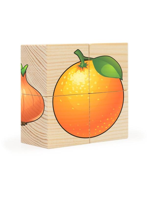 Кубики Игрушки, 4 куб. Фрукты-Овощи