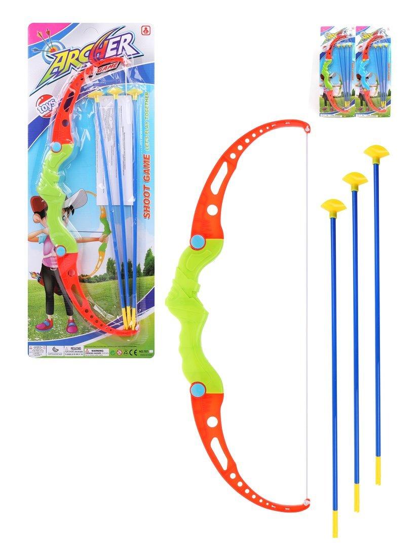 Лук, в комплекте: стрелы с присосками 3шт., блистер, в ассортименте