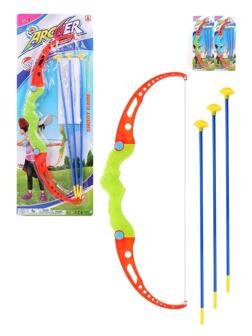 Лук, в комплекте: стрелы с присосками 3шт., блистер, в ассортименте