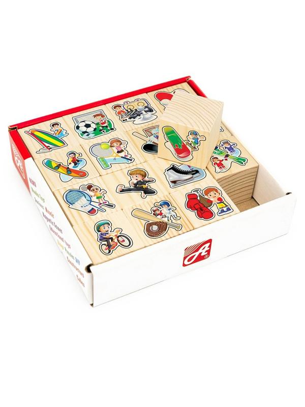 Кубики Игрушки Спорт, 16 кубиков