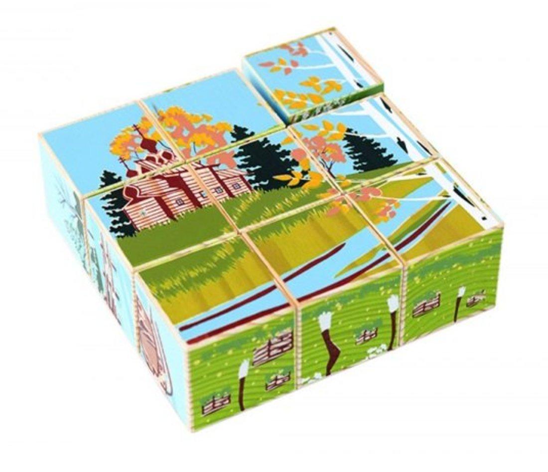 Кубики Русская деревня 9 шт.