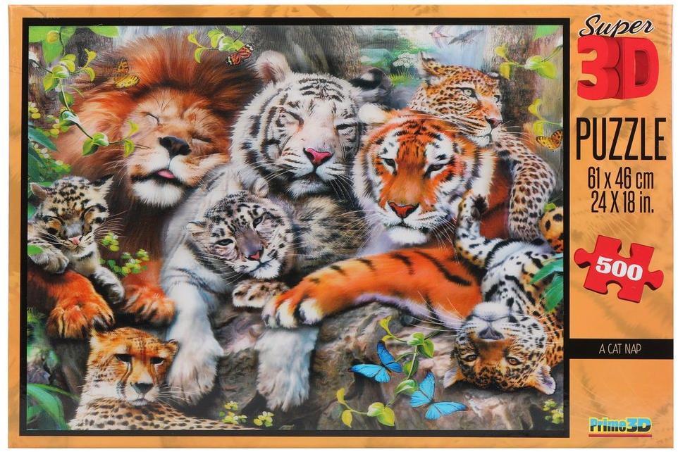 Пазл Super 3D Кошачий сон, 500 дет.
