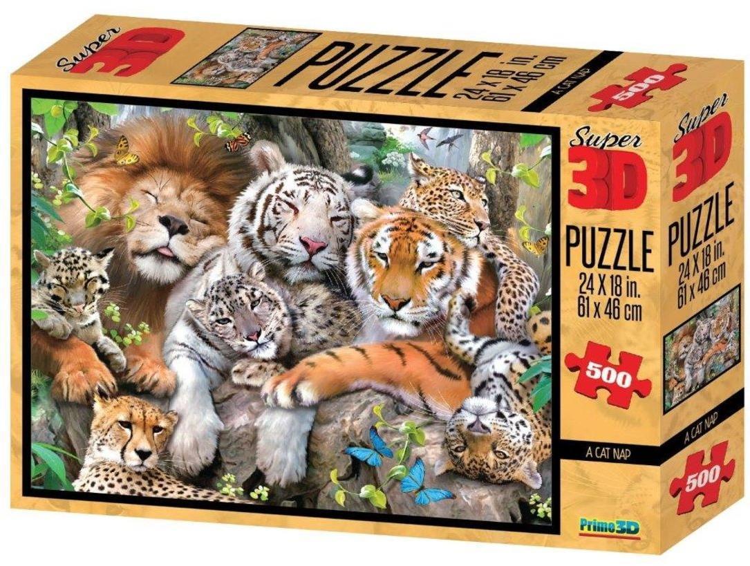 Пазл Super 3D Кошачий сон, 500 дет.