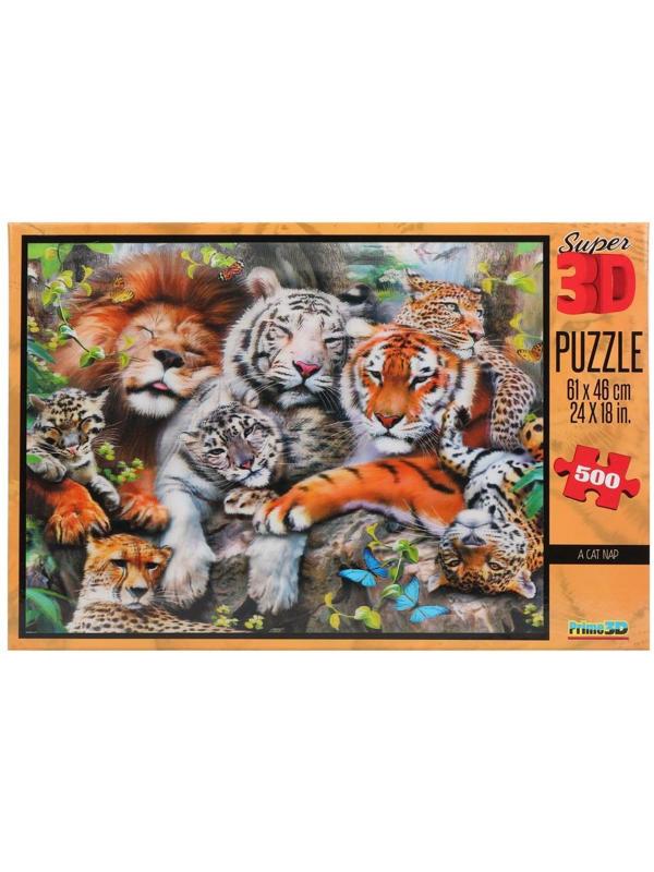 Пазл Super 3D Кошачий сон, 500 дет.