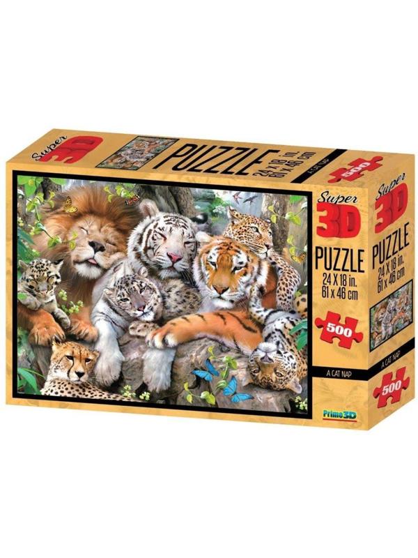 Пазл Super 3D Кошачий сон, 500 дет.