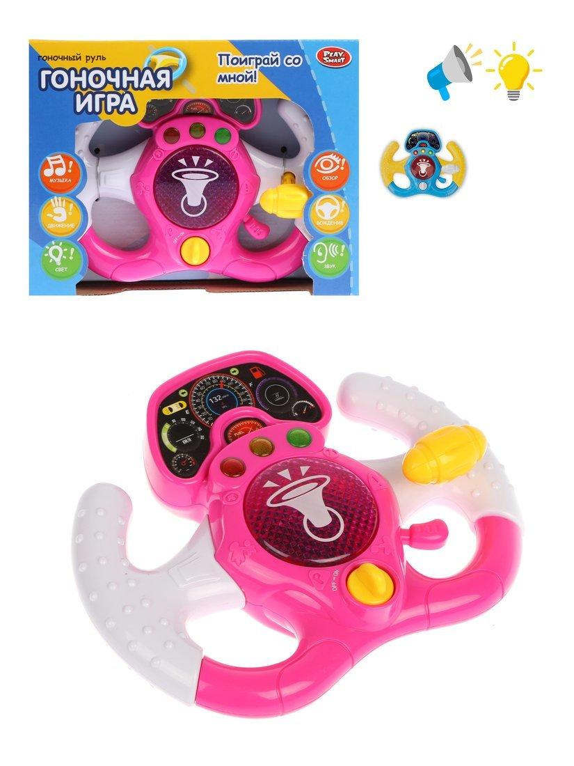 Руль Гоночная игра, свет, звук, эл.пит.2*AA не вх.в комплект, в ассорт.