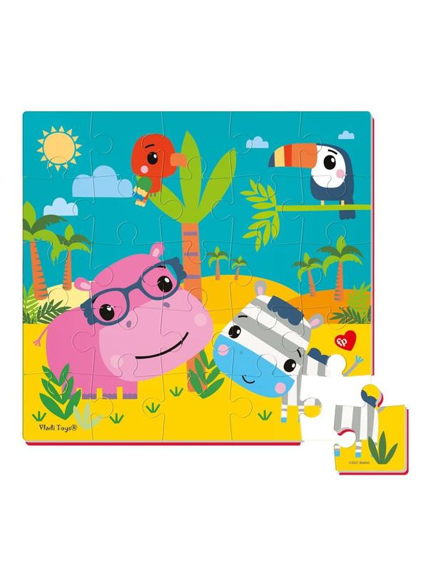Пазлы мягкие Fisher-Price Бегемот и зебра 25 элементов