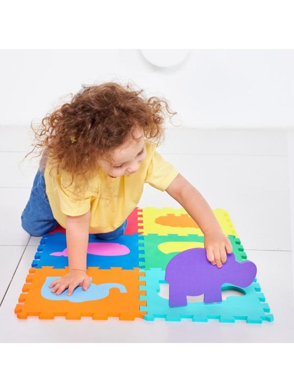 Развивающая игра Коврик Животные 6 элементов