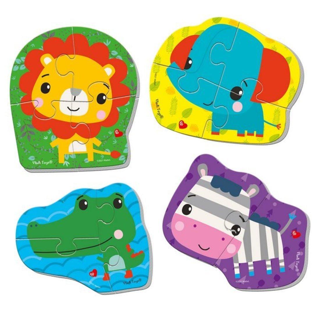 Мягкие пазлы Baby puzzle Fisher-Price Лев 4 картинки 13 элементов