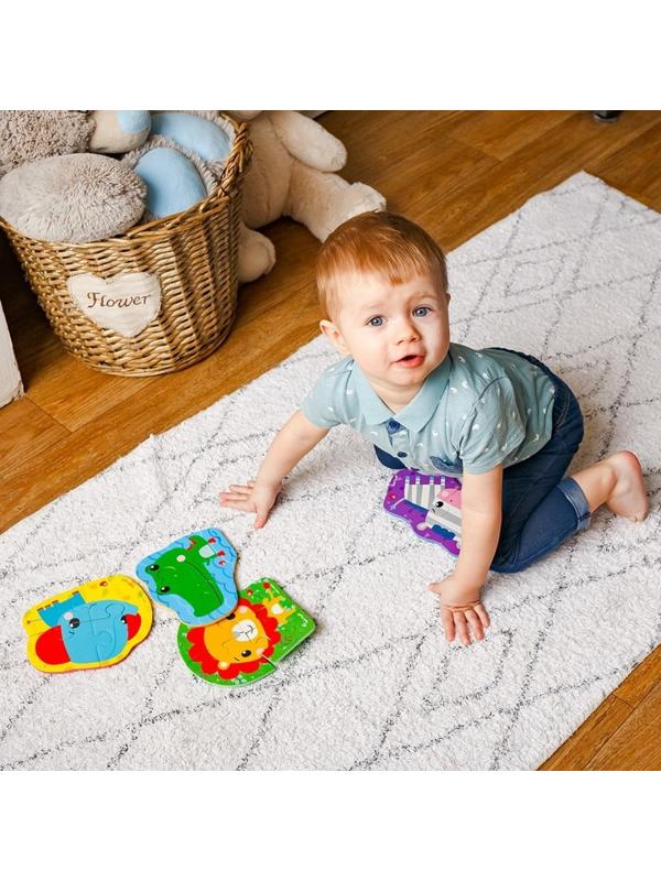 Мягкие пазлы Baby puzzle Fisher-Price Лев 4 картинки 13 элементов