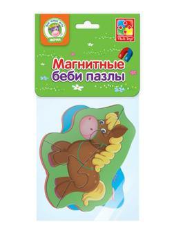Мягкие магнитные Baby puzzle Лошадка и поросенок 2 картинки 7 элементов