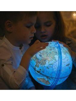 Глобус Зоогеографический (Детский), D-210 мм, с подсветкой от батареек