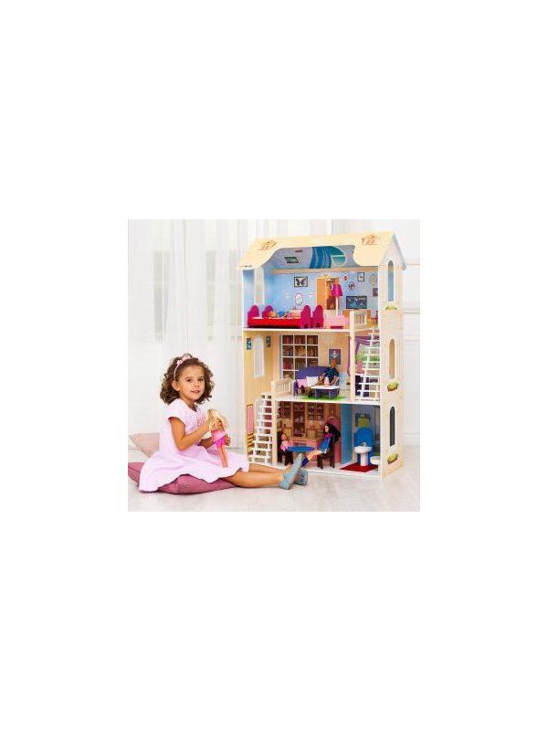 Кукольный домик Шарм, для кукол до 30 см (16 предметов мебели, 2 лестницы)