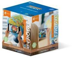 Глобус Земли физико-политический интерактивный, с подсветкой, D-250 мм