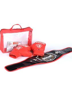 Боксерский набор (перчатки + пояс победителя), в подарочной упаковке
