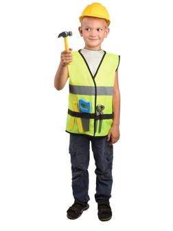 Набор игр. Строитель (каска, жилет, молоток, линейка, пила, кусачки)