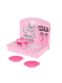 Кухня детская мини 7 предметов, розовая