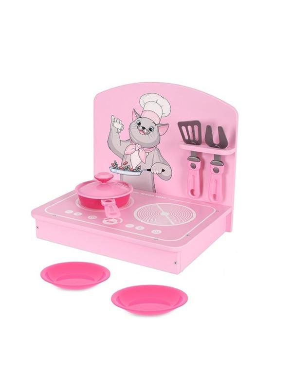 Кухня детская мини 7 предметов, розовая