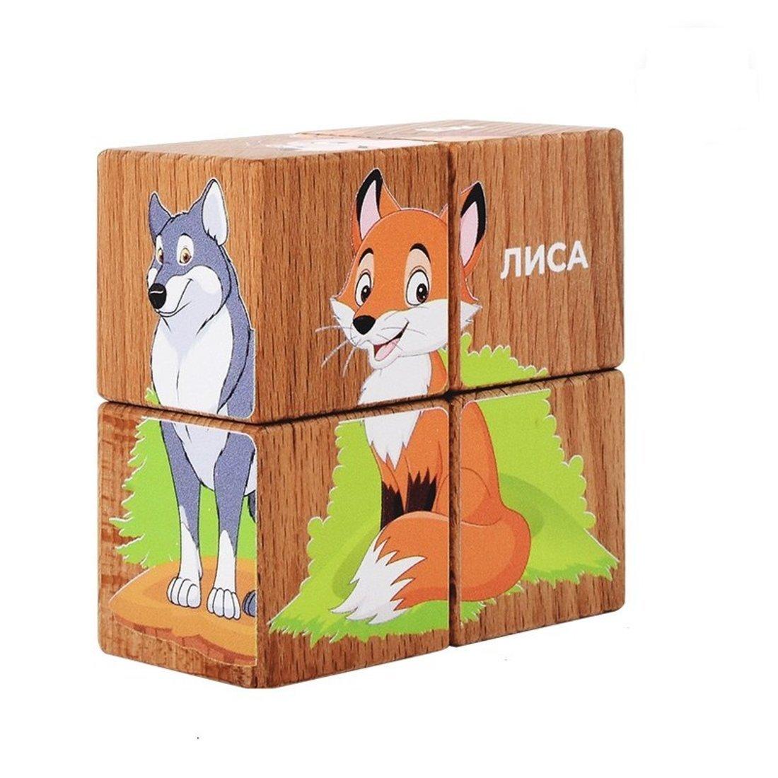 Кубики Лесные жители 4 куб.