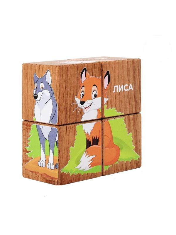 Кубики Лесные жители 4 куб.