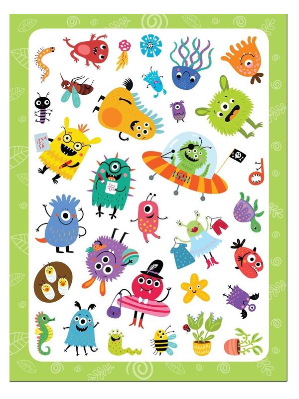 Набор наклеек. Монстрики. 130 шт