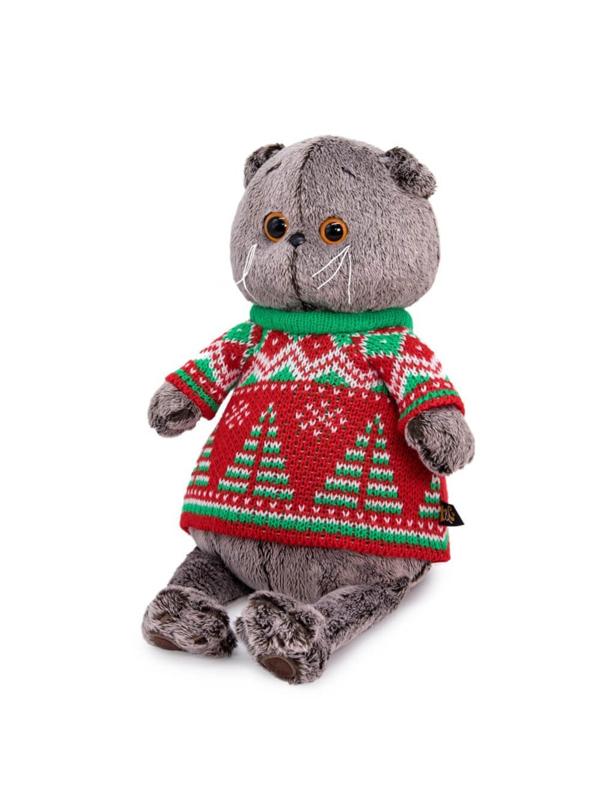 Басик в свитере с елками 19 см