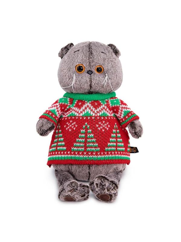 Басик в свитере с елками 19 см