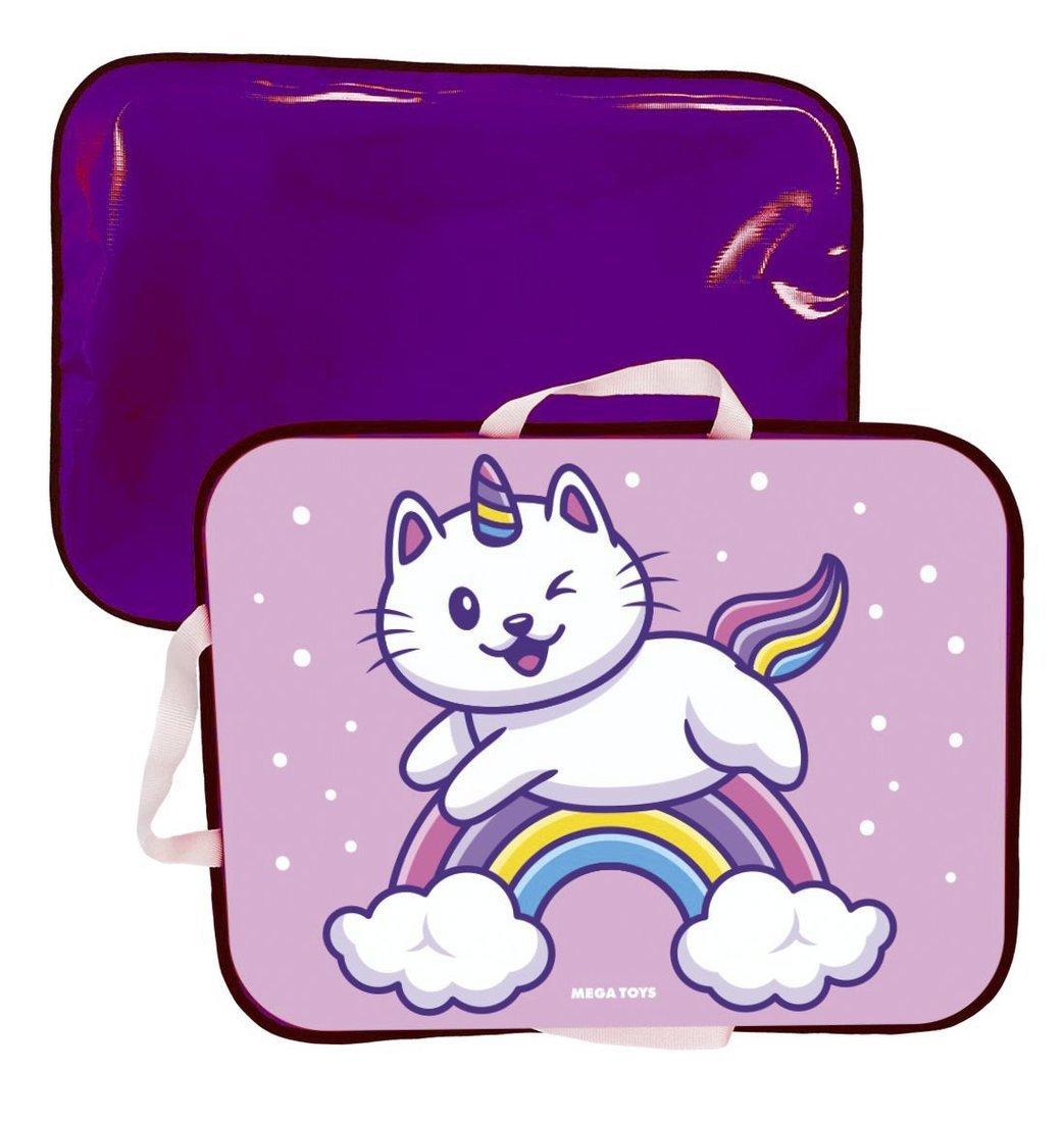 Ледянка с принтом Кот-единорог 54*40 см, розовая