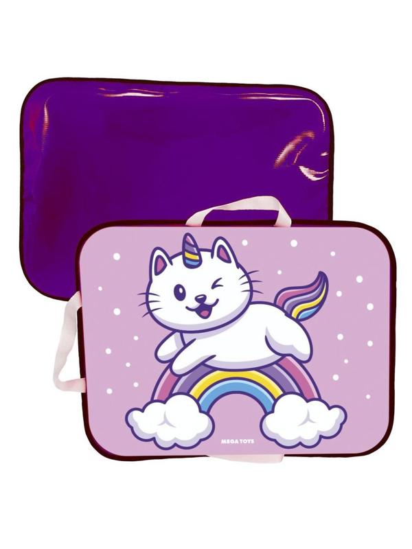 Ледянка с принтом Кот-единорог 54*40 см, розовая