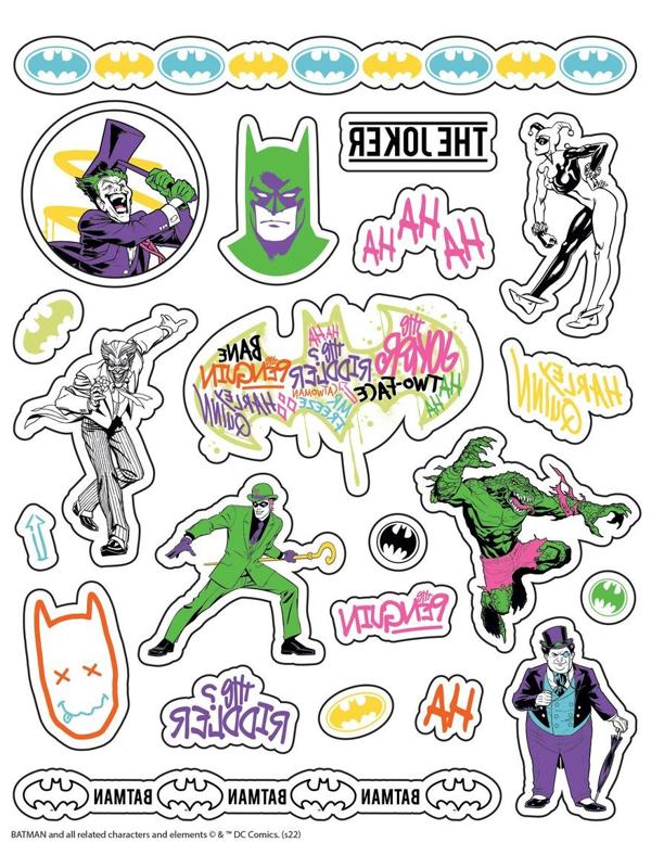 Набор Наклейки-татуировки светящиеся Бэтмэн, 3 листа