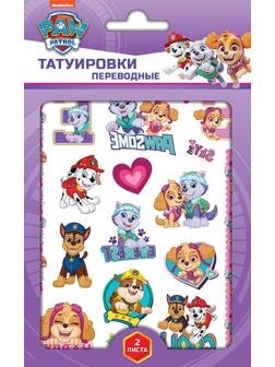 Набор Наклейки-татуировки Щенячий патруль, для девочек, 2 листа