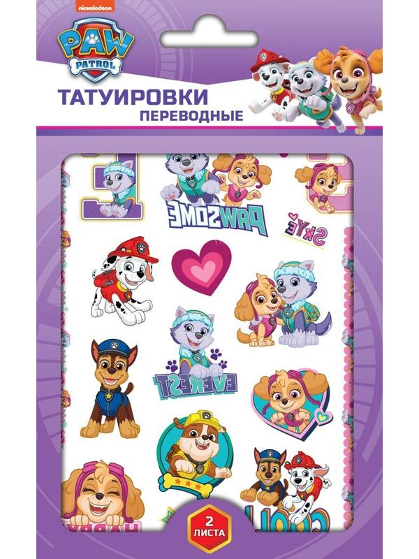Набор Наклейки-татуировки Щенячий патруль, для девочек, 2 листа