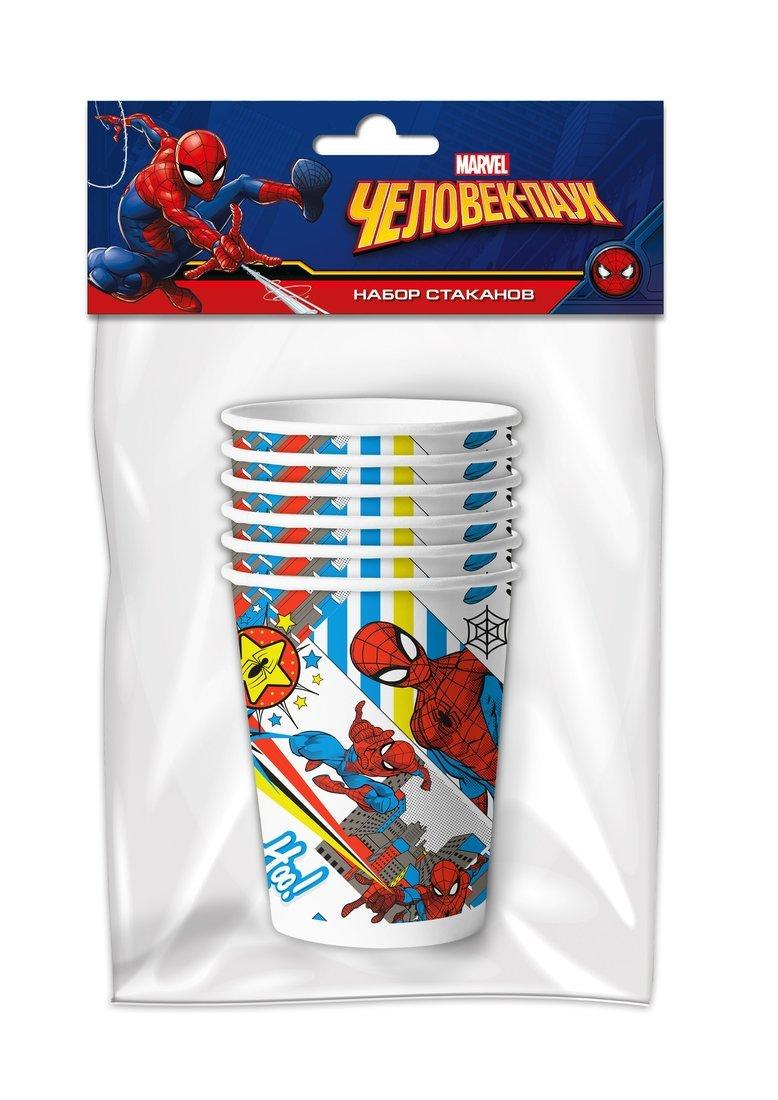 Набор бумажных стаканов Человек-паук, 6 шт*250 мл
